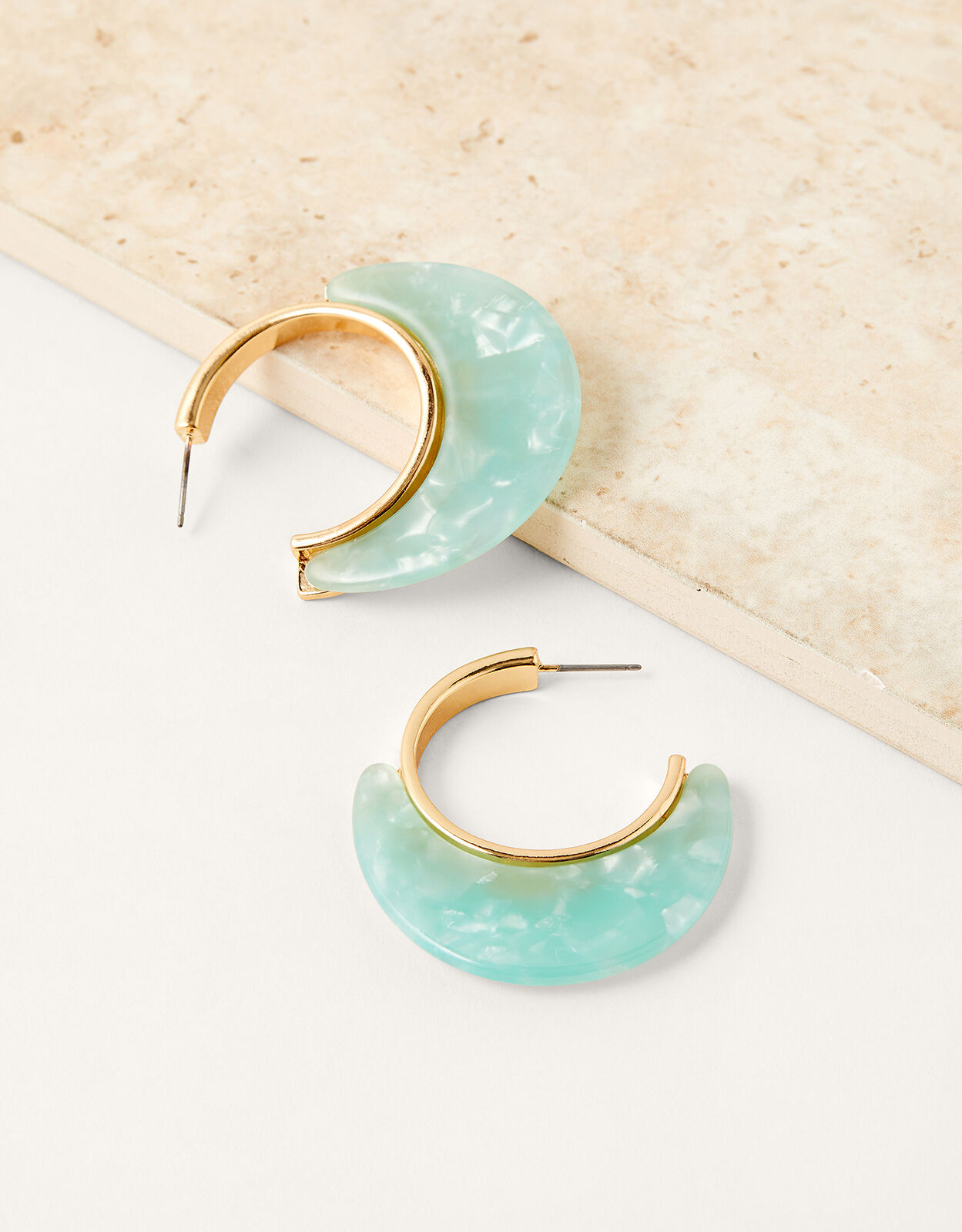 Osa Green Resin Hoop Earrings | Oliver Bonas